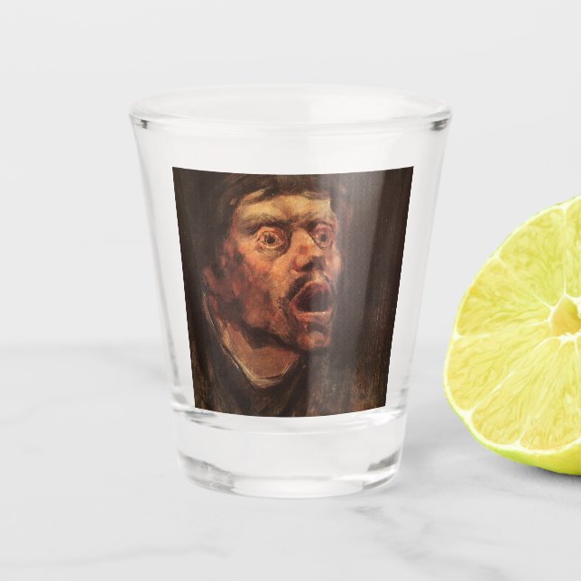 Copo De Shot Chefe de um Homem Irritado (Tristeza e Sofrimento) (Frente)