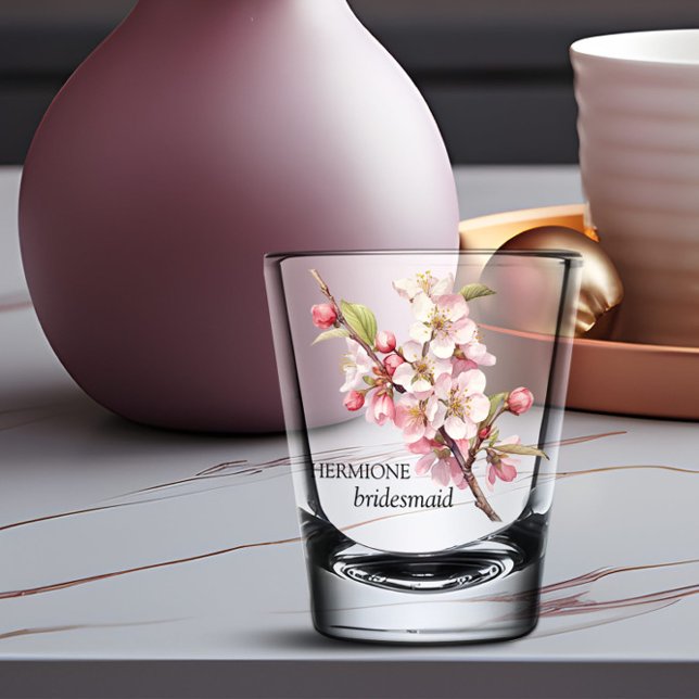 Copo De Shot Cherry Blossom Bridesmaid (Bridesmaid shot glass from the Cherry Blossom wedding collection by Darling & May)