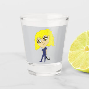 Copo De Shot Chibi com uma cauda de gato