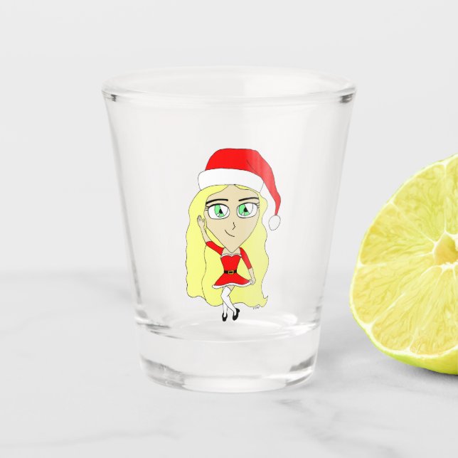 Copo De Shot Chibi de Natal (Frente)