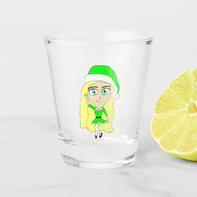 Copo De Shot Chibi de Natal (Frente)