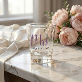 Copo De Shot Chic Custom Mrs Newlywed Typography