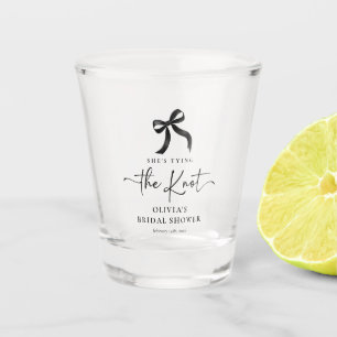 Copo De Shot Chic Ela Está Dando o Nó Arco Preto Chuveiro de No