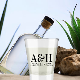 Copo De Shot Chic Minimalista Simples Elegante De Casamento