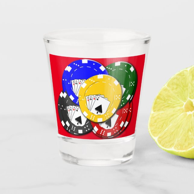 Copo De Shot Chips Poker (Frente)