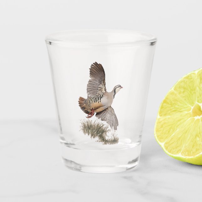 Copo De Shot Chukar Partridge, Arte (Frente)