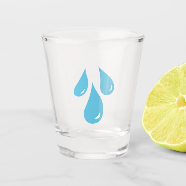 Copo De Shot Chuva Cai Vidro Fotografado (Frente)