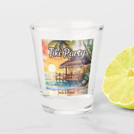 Copo De Shot Chuva de Casamento no Bar Tiki da Praia Tropical
