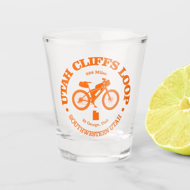 Copo De Shot Ciclo de Cliff de Utah (Frente)