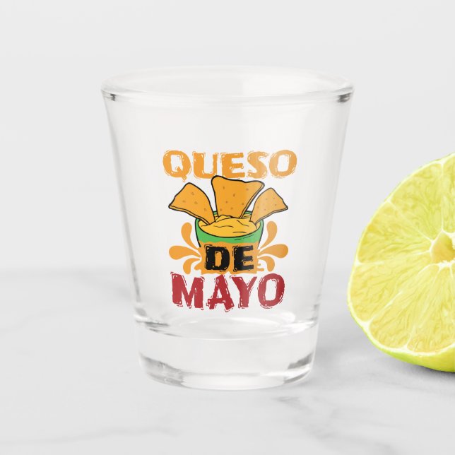 Copo De Shot Cinco de Maio Queso Pun engraçado (Frente)