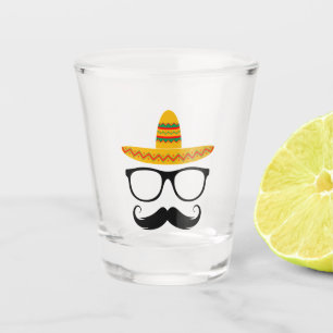 Copo De Shot Cinco de Mayo Festa Engraçado Sombrero Mustache