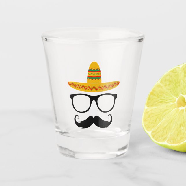 Copo De Shot Cinco de Mayo Festa Engraçado Sombrero Mustache (Frente)