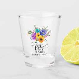 Copo De Shot Cinquenta' Floral Brilhante e Ousada 50º Aniversár