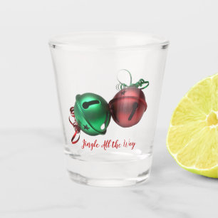 Copo De Shot Cintos de Jingle Vermelho e Verde