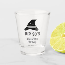 Copo De Shot Cinza preto RIP 30's 40º aniversário chapéu de bru