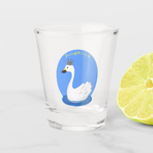 Copo De Shot Cisne branco bonito com desenho animado