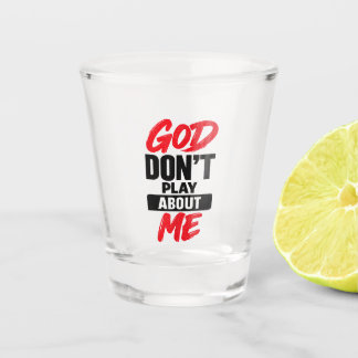 Copo De Shot Citação de Fé Cristã Deus Não Brinca Comigo