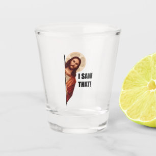Copo De Shot Citação Engraçada Jesus Meme Eu Vi Aquilo Cristão