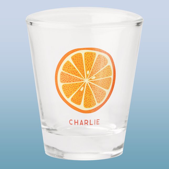 Copo De Shot Citrus Orange Personalizado (Fun citrus orange personalized name shot glass)