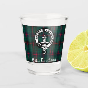 Copo De Shot Clan Davidson Crest Crachá e Tartan personalizáv