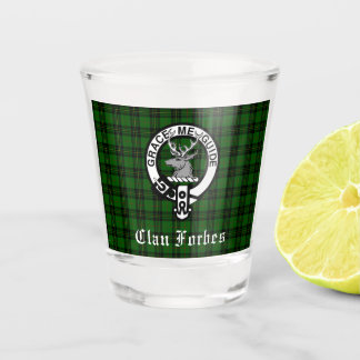 Copo De Shot Clan Forbes Tartan e Crachá Crest