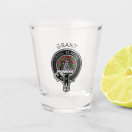 Copo De Shot Clan Grant Crest & Tartan Shot Glass