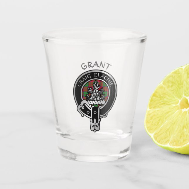 Copo De Shot Clan Grant Crest & Tartan Shot Glass (Frente)