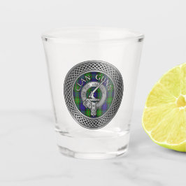 Copo De Shot Clan Gunn Crest & Tartan Knot Shot Glass