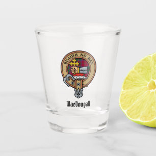 Copo De Shot Clan MacDougall Crest sobre Tartan