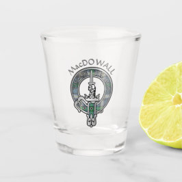 Copo De Shot Clan MacDowall Crest & Tartan Shot Glass