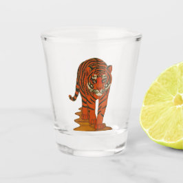 Copo De Shot Cloisonne Art Tiger on the Jungle Path