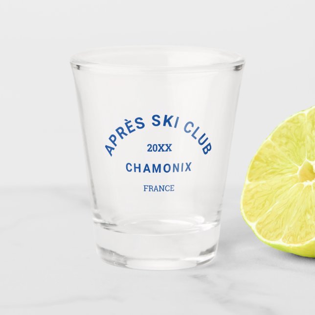 Copo De Shot Clube Après Ski Brasão Azul Royal de Estação de Es (Frente)