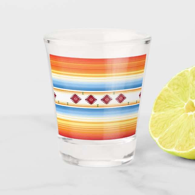 Copo De Shot Cobertor Tradicional Mexicano Serape (Frente)