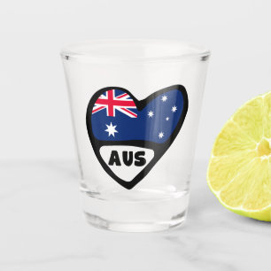 Copo De Shot Código do País da Austrália Sinalizador Heart AUS