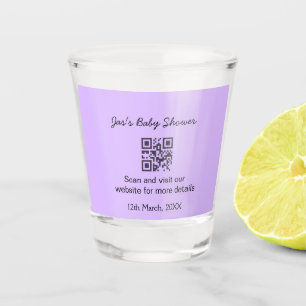 Copo De Shot Código QR simples roxo para chá de bebê adicionar