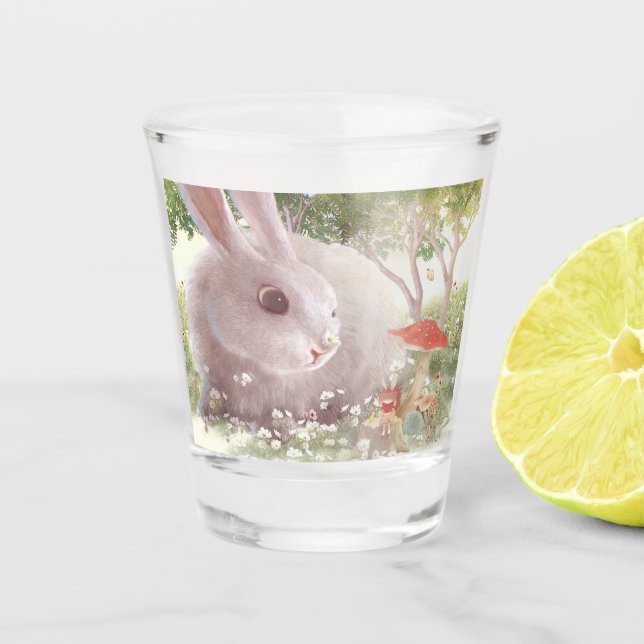 Copo De Shot Coelhinho com Flores (Frente)