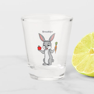 Copo De Shot Coelho bonito com cartografia de vegetais