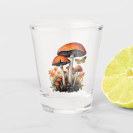 Copo De Shot Cogumelos de Madeira de Outono Laranja