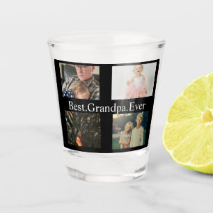 Copo De Shot Colagem de Fotografias Personalizada 4 Melhor Avô