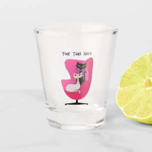 Copo De Shot Colares de Diamante de Gatos Estilo Meados do Sécu
