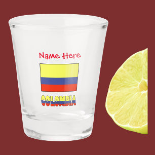 Copo De Shot Colômbia e Personalização Vermelha da Bandeira Col