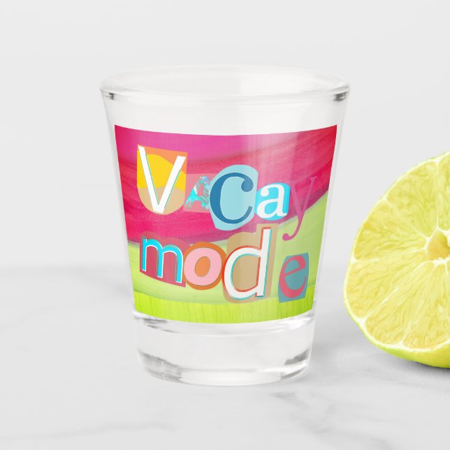 Copo De Shot Colorful Unique Retro Vacay Mode (Frente)