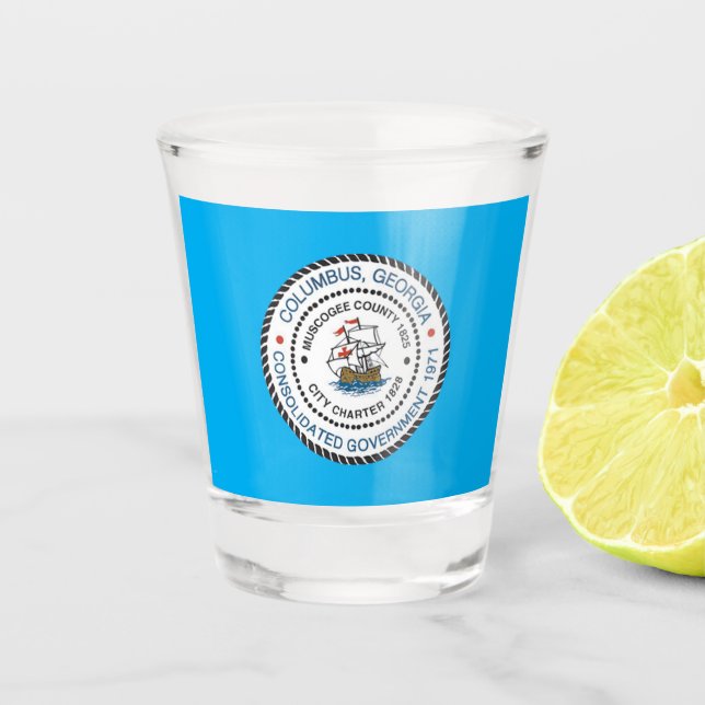 Copo De Shot Columbus (Georgia) city flag Shot Glass (Frente)