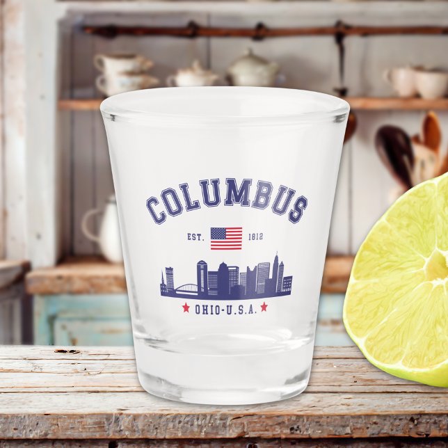 Copo De Shot Columbus OH City View Design (Criador carregado)