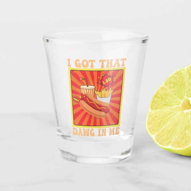 Copo De Shot Combo Engraçado De Cães Quentes Eu Peguei Esse Cac (Frente)