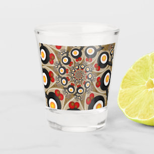 Copo De Shot Comida Engraçada De Arte Fractal, Tomates, Ovos