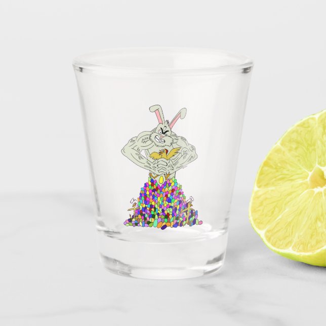 Copo De Shot Como o coelho da Páscoa pega seus ovos (Frente)