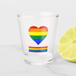 Copo De Shot Comunidade Rainbow Heart & Pride Rainbow Flag /LGB