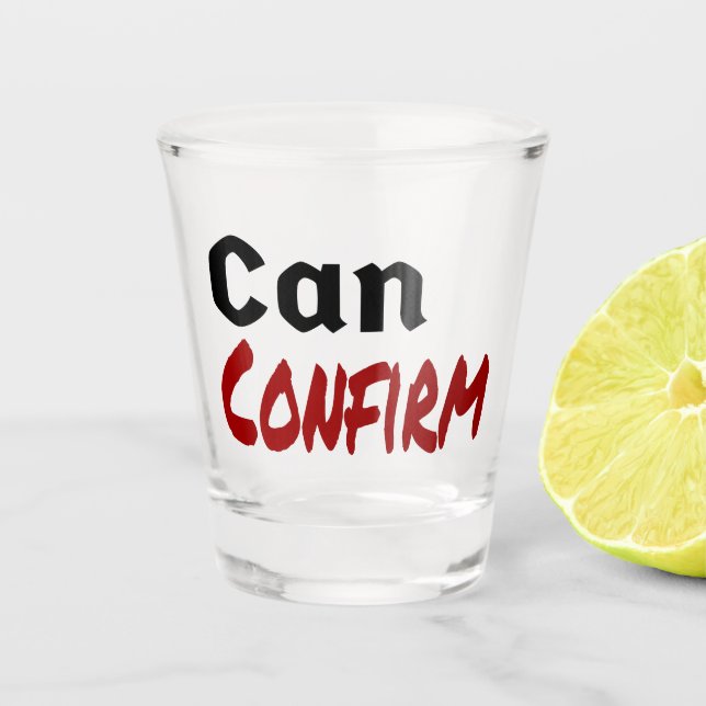 Copo De Shot Confirmar CartaKenny Engraçado Humor Canadá (Frente)