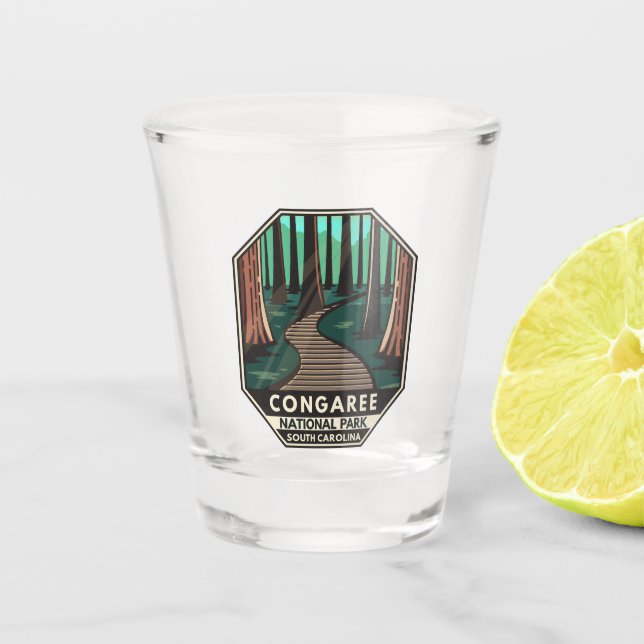 Copo De Shot Congaree National Park Retro Emblem (Frente)